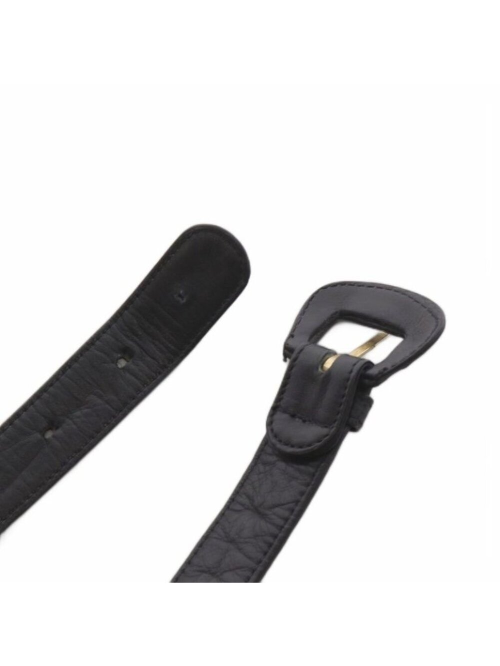 ★SOLD★ Chanel Belt Eyelet Chain Leather 65 26 Gold Black - Picture 5 of 6